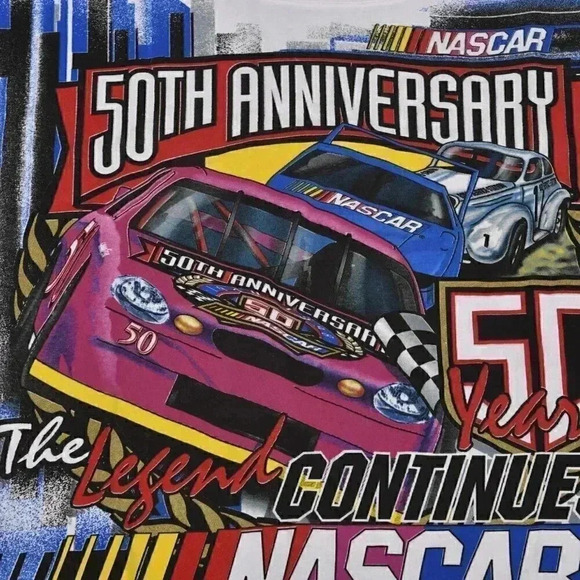 Vintage 1998 Nascar T-Shirt 50th Anniversary The Legend Continues AOP Size XL - Picture 4 of 10
